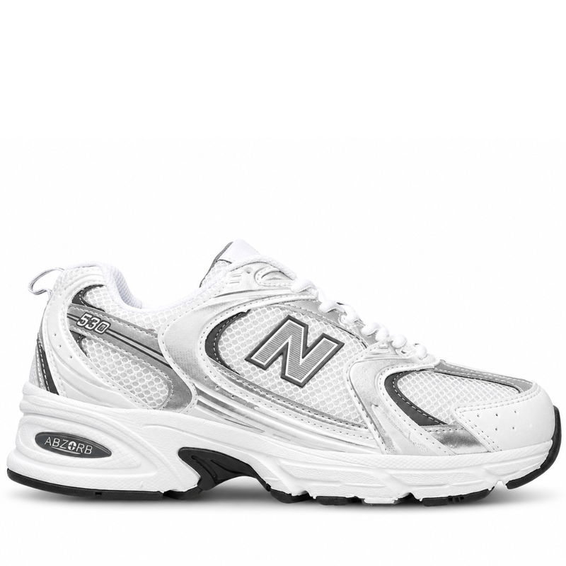 New Balance 530 White Silver Metallic Shadow Grey