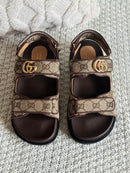 Gucci Sandália Papete Monogram Bege